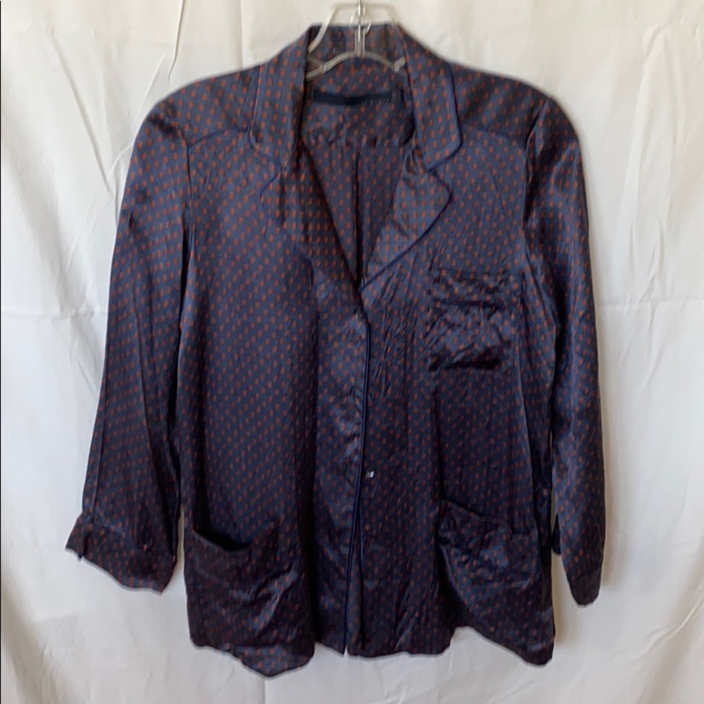 Zara small printed silk blouse